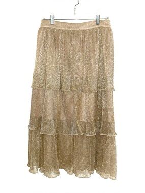 Tiered Metallic Gold Women's Skirt